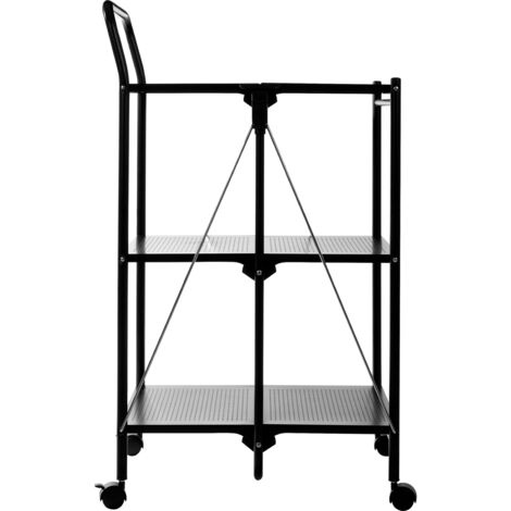 Premier Housewares Black Rectangular Folding Kitchen Trolley (1/5)