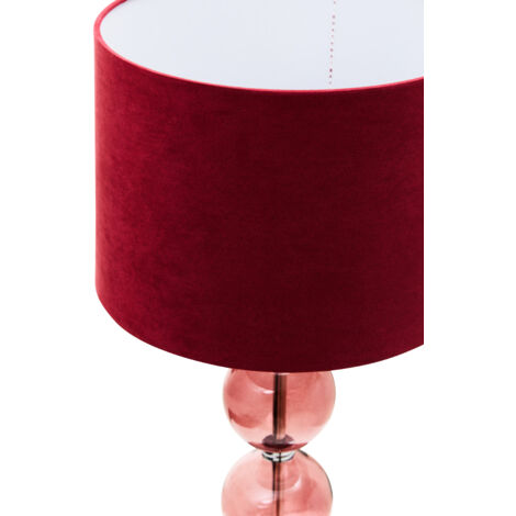 Premier Housewares Mistro Red Suede Effect Shade Table Lamp