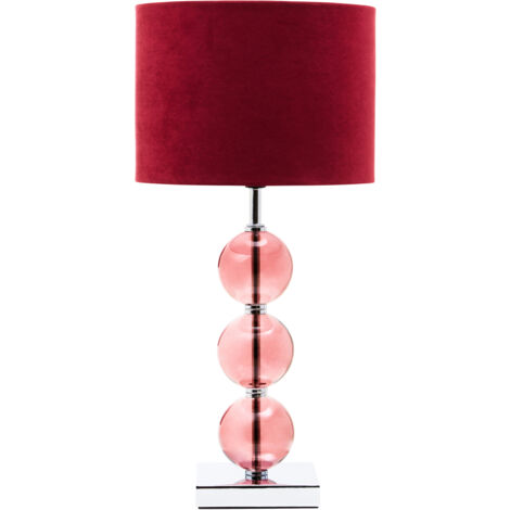 Premier Housewares Mistro Red Suede Effect Shade Table Lamp