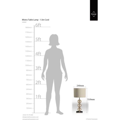 Premier Housewares Mistro Cream Suede Effect Shade Table Lamp