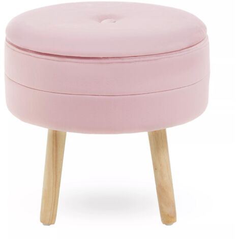 Pink velvet 2024 storage stool