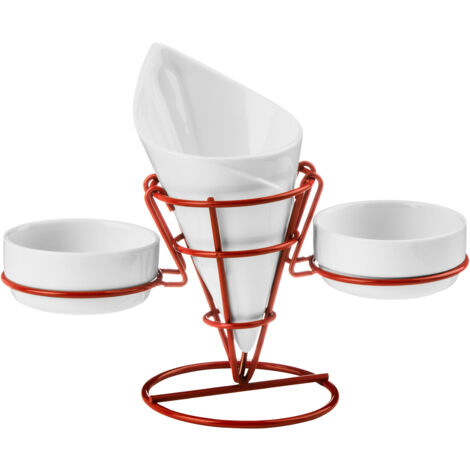 Premier Housewares Red French Fry Cone with 2 Dip Dishes (1/3)