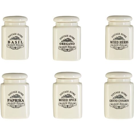 Premier Housewares Vintage Home Spice Jars - Set of 6