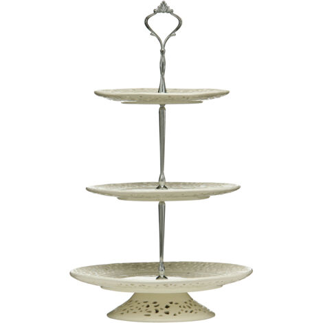Premier Housewares 3 Tier Ceramic Lace Cake Plate (1/4)