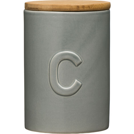 Interiors By Premier Chic Design Light Grey Coffee Canister With Bamboo Lid, Functional Canister, Durable Canister For Ingredients (1/5)