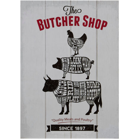 Premier Housewares Butcher Shop Wall Plaque