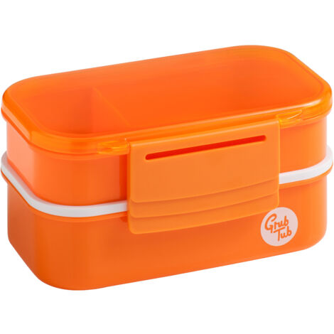 Interiors by Premier Organized Orange Lunch Box, Leak Proof Tiffin Box, Comfortable Packed Lunch Box, Portable Lunch Container (1/4)