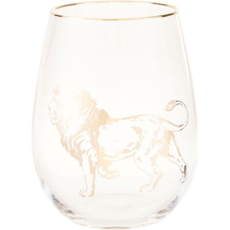 Premier Housewares Lion Stemless Wine Glass