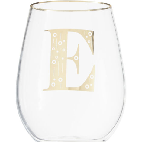 Premier Housewares Letter E Stemless Wine Glass