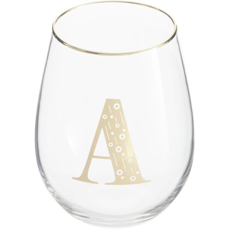 Premier Housewares Letter A Stemless Wine Glass