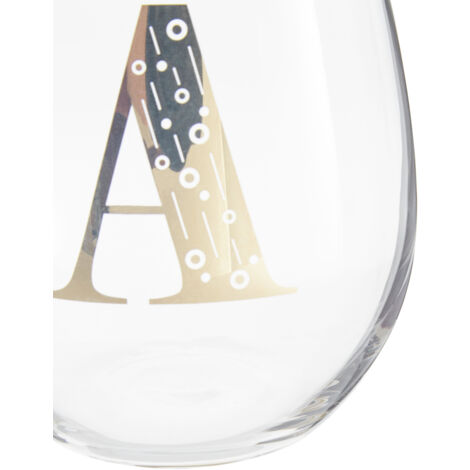 Premier Housewares Letter A Stemless Wine Glass