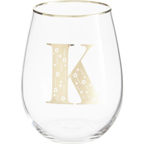 Premier Housewares Letter K Stemless Wine Glass