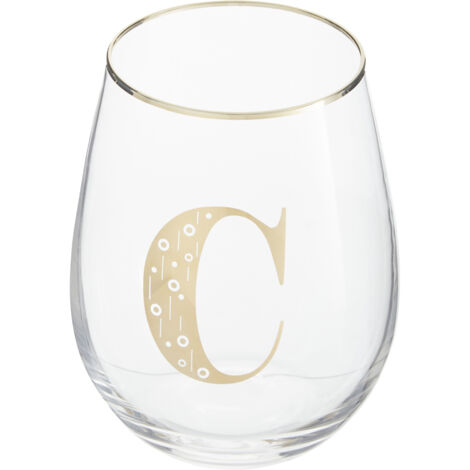 Premier Housewares Letter C Stemless Wine Glass
