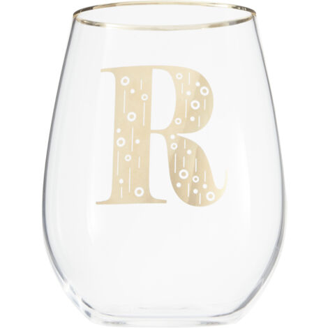 Premier Housewares Letter R Stemless Wine Glass