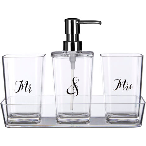 Premier Housewares Mr & Mrs Bath Set - Set of 4 (1/5)