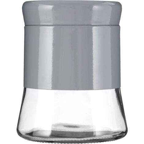 Premier Housewares Grey Steel Wrap Glass Storage Jar - 800ml (1/5)