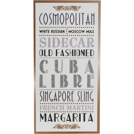 Premier Housewares Cocktail Wall Plaque