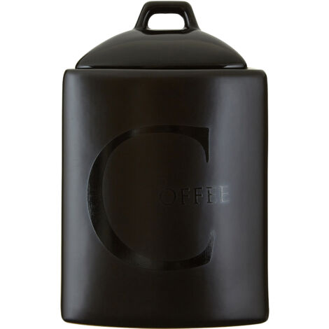 Interiors By Premier Sturdy Design Black Text Coffee Jar, Sleek Ceramic Coffee Jar For Kitchen, Easily Accessible Coffee Jar