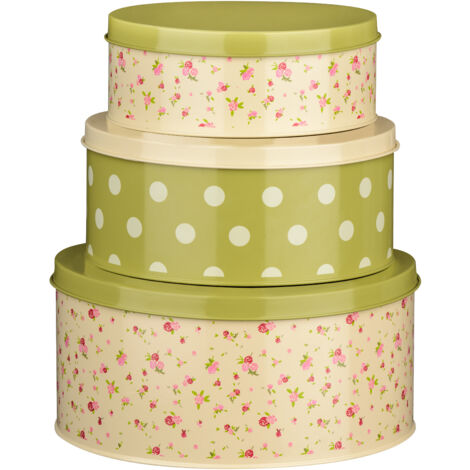 Premier Housewares Set of Three Rose Cottage Tins (1/5)