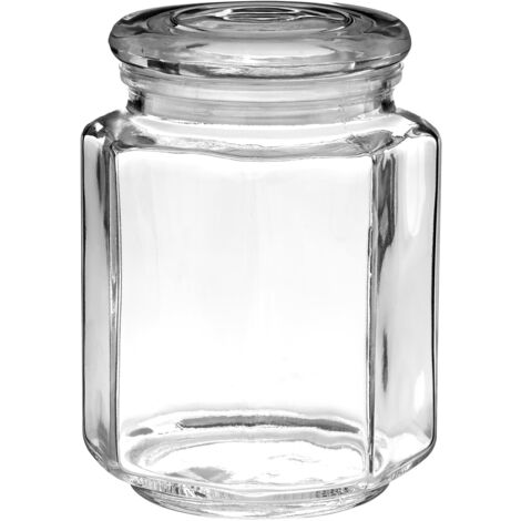 Premier Housewares Hexagonal Glass Storage Jar - 780ml