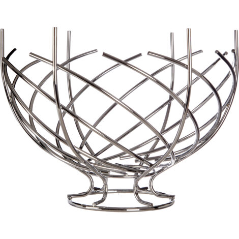 Interiors by Premier Nest Shape Chrome Fruit Basket, Modern and Eye-Catching Fruit and Vegetable Basket, Exotic Fruit Basket (1/5)