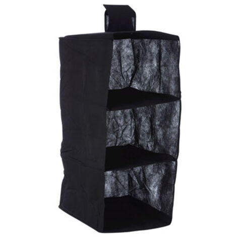 Premier Housewares 3 Sections Black Hanging Garment Organiser