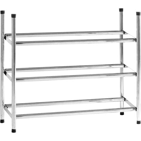 Premier Housewares Three Tiers Chrome Shoe Rack