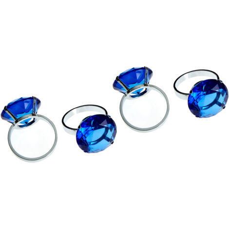 Premier Housewares Sapphire Diamante Napkin Rings - Set of 4 (1/3)