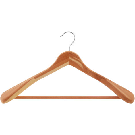 Cedar wood trouser rail clothes hanger – Natural moth repellent – Wishbone design for shape retention – Strong metal hook – Premier Housewares (1/5)