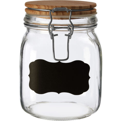 Premier Housewares Grocer Small Storage Jar with Pine Wood Lid