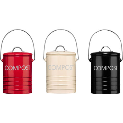 Interiors By Premier Lightweight Design Cream Composite Bin With Handle, Durable Bin With Handle, Odour Control Storage Bin