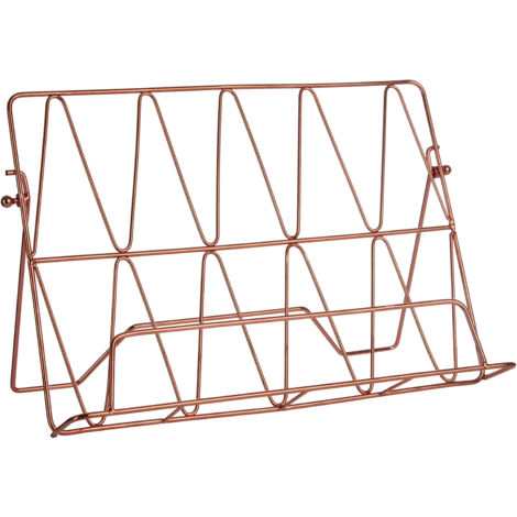 Interiors By Premier Contemporary Copper Finish Cookbook Stand, Minimalist Design Recipe Book Stand, Sleek Cook Book Holder (1/3)