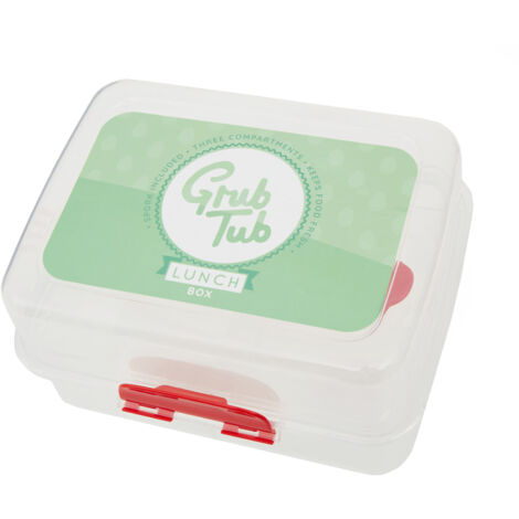 Interiors by Premier 3 Compartments Lunch Box, Grub Tub Sticker Tiffin Box with Lock, Lunch Container for Office, Home, Kitchen (1/5)