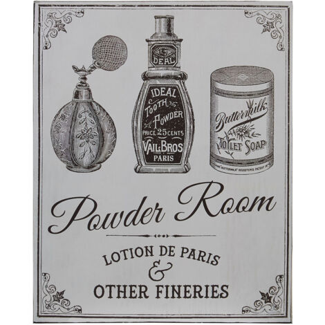 Interiors By Premier Durably Constructed Powder Room Wall Plaque, Compact Wall Art, Lightweight Home Decoration Poster
