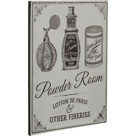 Interiors By Premier Durably Constructed Powder Room Wall Plaque, Compact Wall Art, Lightweight Home Decoration Poster