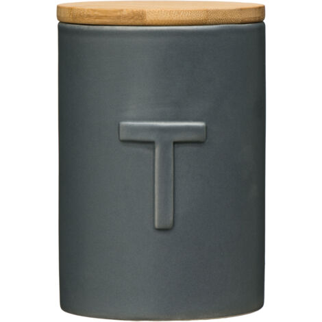 Interiors By Premier Functional Design Dark Grey Tea Canister, Chic Design Dolomite Canister, Durable Canister For Ingredients (1/5)