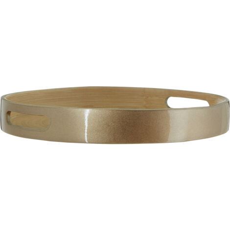 Premier Housewares Kyoto Small Round Gold Serving Tray (1/4)