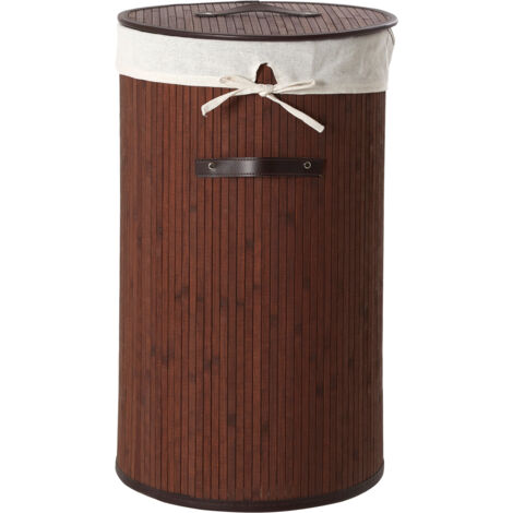 Premier Housewares Kankyo Dark Brown Round Laundry Hamper (1/5)