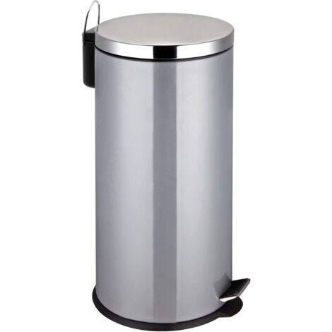 Premier Housewares Grey Stainless Steel Pedal Bin - 30 Ltr (1/2)