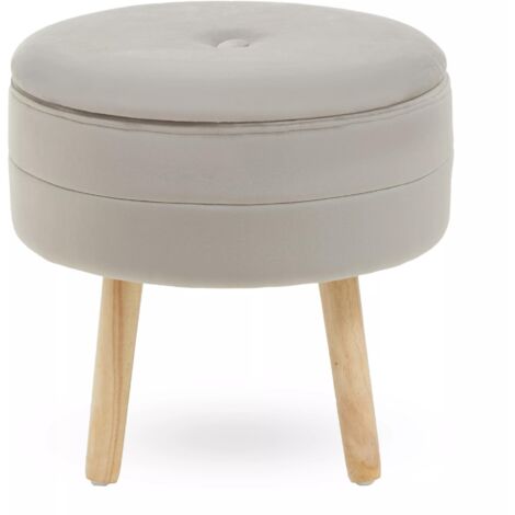 Premier Housewares Ivy Mink Velvet Stool
