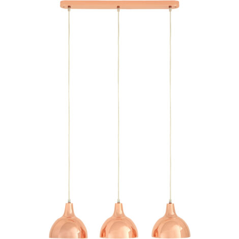 Premier Housewares Jasper 3 Pendant Light with Copper Finish (1/4)
