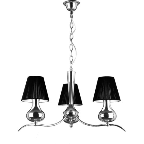 Premier Housewares 3 Arm Black Shades Pendant Light (1/2)