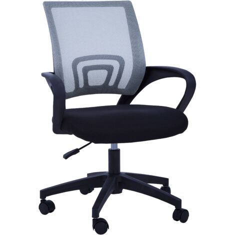 Premier Housewares Grey Home Office Chair with Black Arms (1/5)
