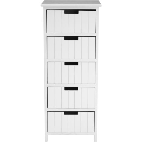 Premier Housewares New England White Mdf 5 Drawers Chest