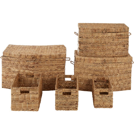 Premier Housewares Water Hyacinth Storage Baskets � Set of 6 (1/5)