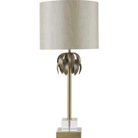 Premier Housewares Table / Desk / Reading Lamp With Grey Fabric Shade/ Antique Finish/ Led Desk Lamp/ Study Lamp For Bedroom / Living Room / Dining Room 29 x 66 x 29 (1/5)