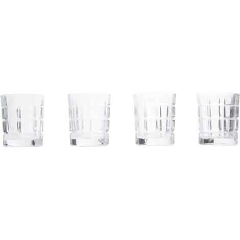 Interiors by Premier Set of 4 Clear Drinking Glass Tumblers, Classic Crystal Whiskey Glasses with Sturdy Base, Drinking Glasses