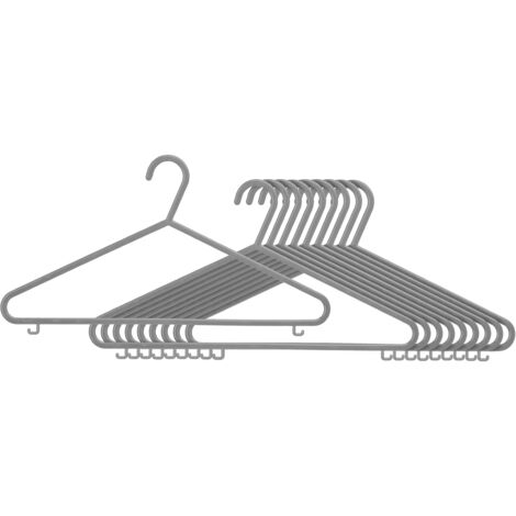 Premier Housewares Grey Plastic Adult Hangers - Set of 10 (1/5)