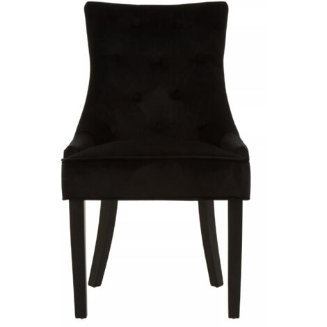 Interiors by Premier Black Velvet Chair, Enchanting Sleep Chair, Easy to Assemble Borg Chair, Comfy Dining Chair (1/5)