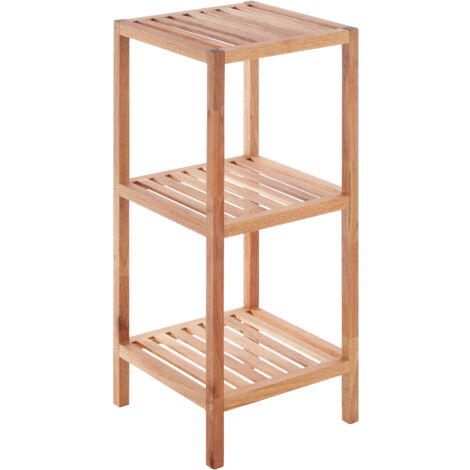 Premier Housewares 3 Tier Walnut Wood Bathroom Shelf Unit